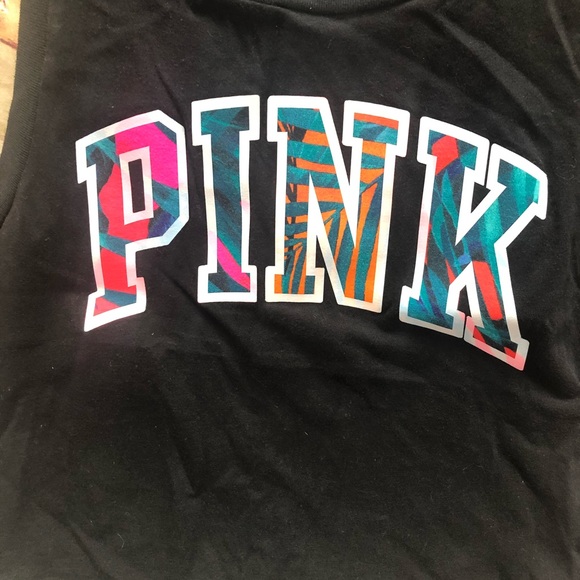 Victoria secret pink floral crop tank top - Picture 2 of 3